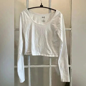 Basic SO White Juniors Large Long Sleeved Tshirt